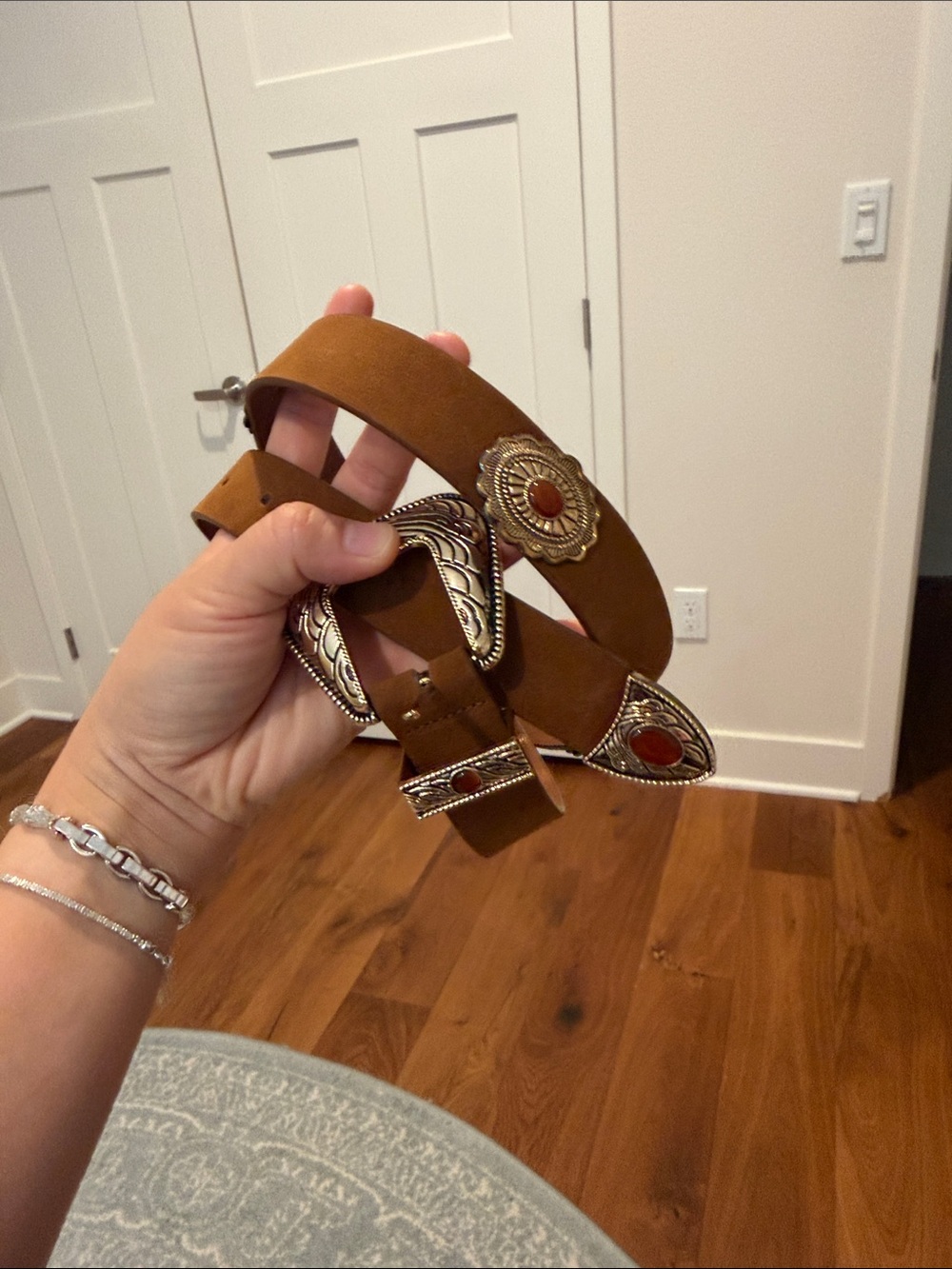 Brown Western Concho Leather Belt